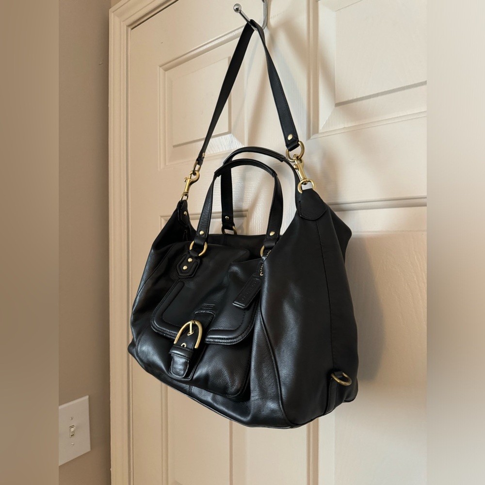 Black Leather Coach Handbag - Picture 3 of 12